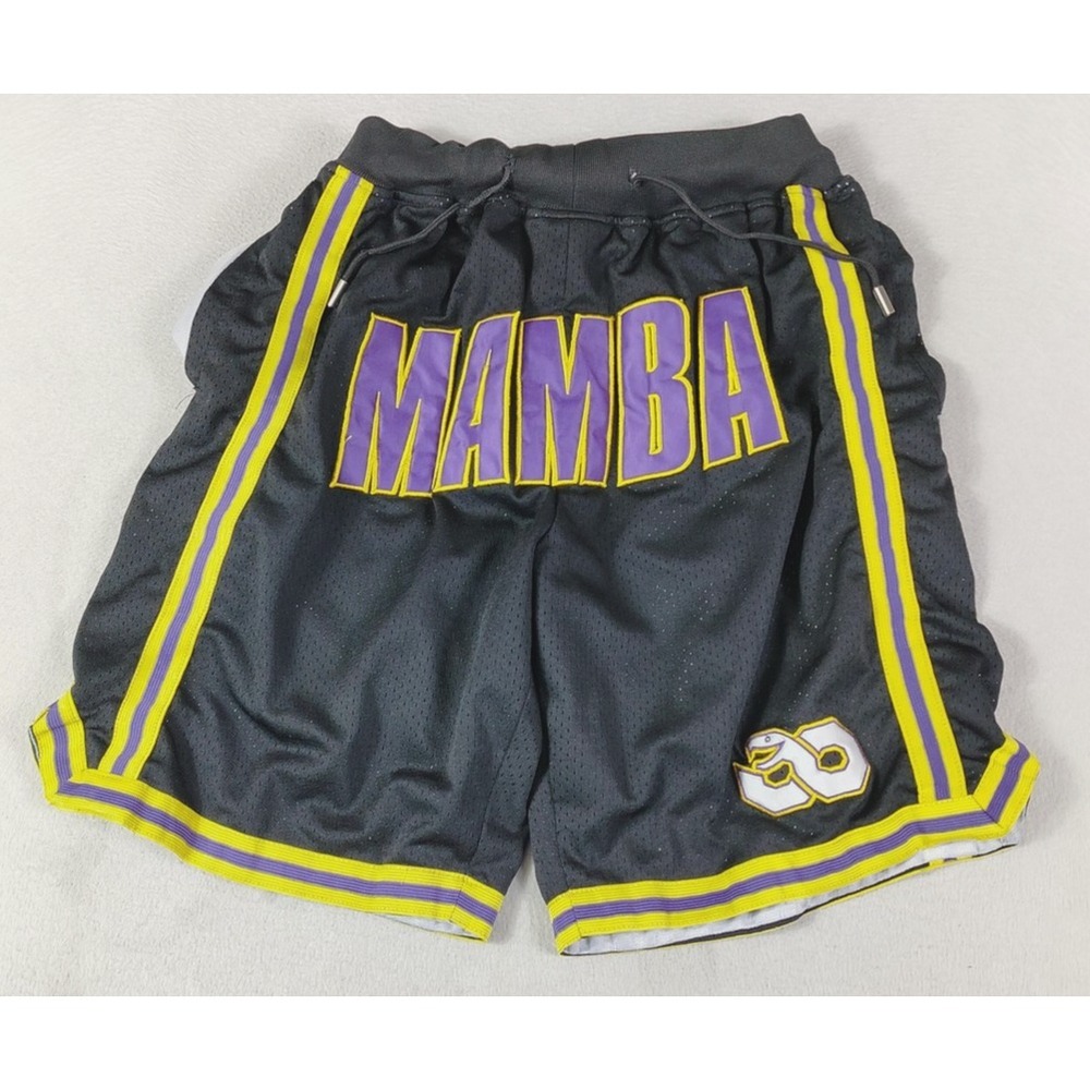 Just Don Mamba Shorts Mens Large Black Basketball Mesh Snake Logo Athletic
